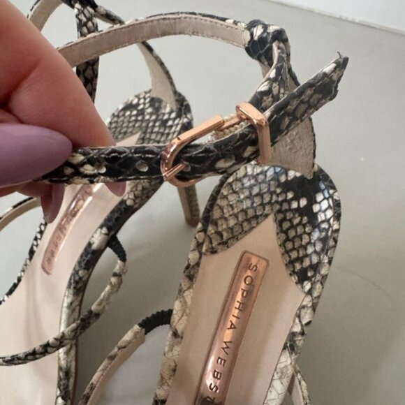 Sophia Webster Snakeskin Strappy Heels – Size 7.5, Ultra Chic Design - Picture 12 of 13